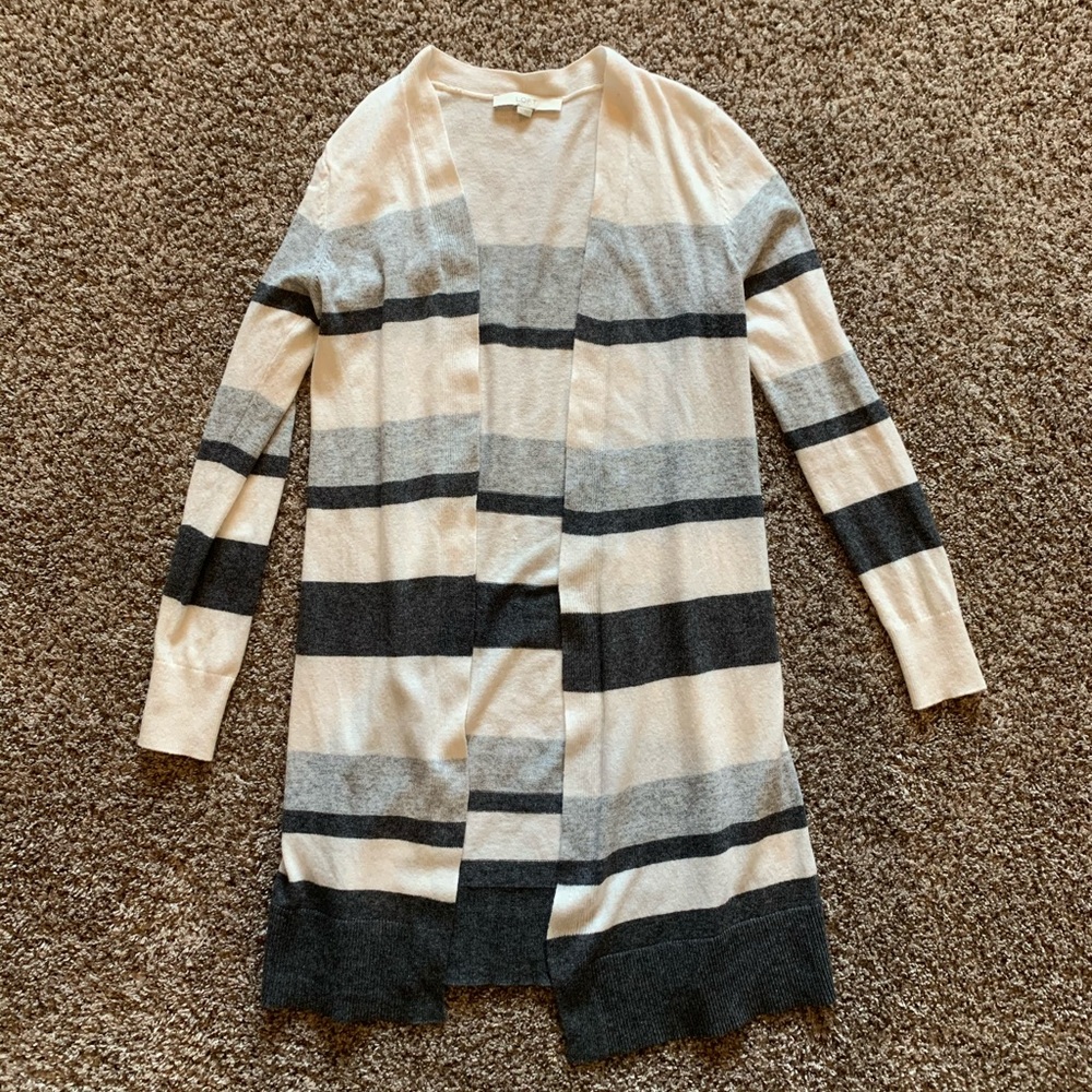 Loft Striped Open Cardigan - XS - Picture 4 of 7